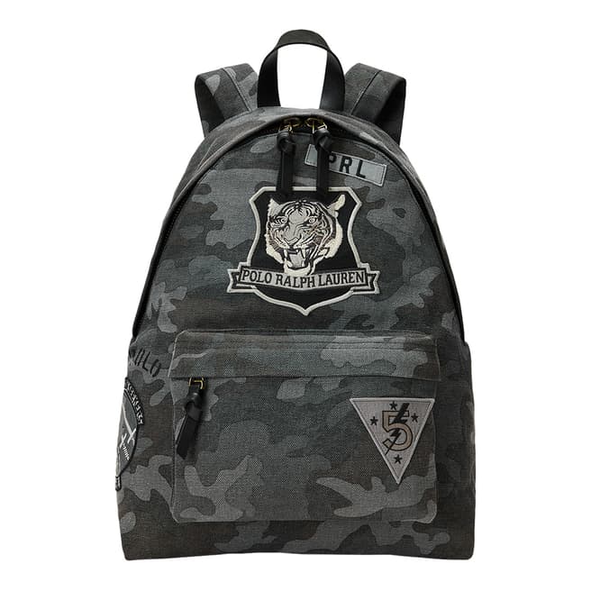 Polo Ralph Lauren Grey Camo Canvas Cotton Backpack