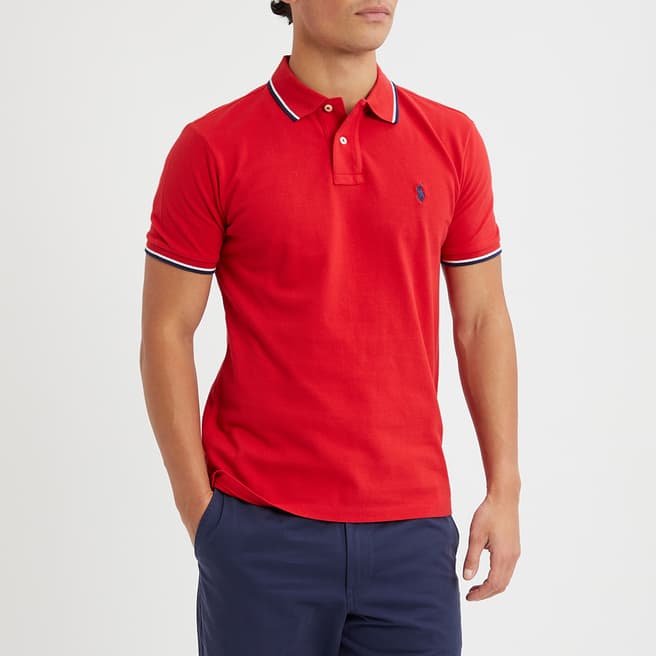 Polo Ralph Lauren Red Mesh Cotton Polo Shirt