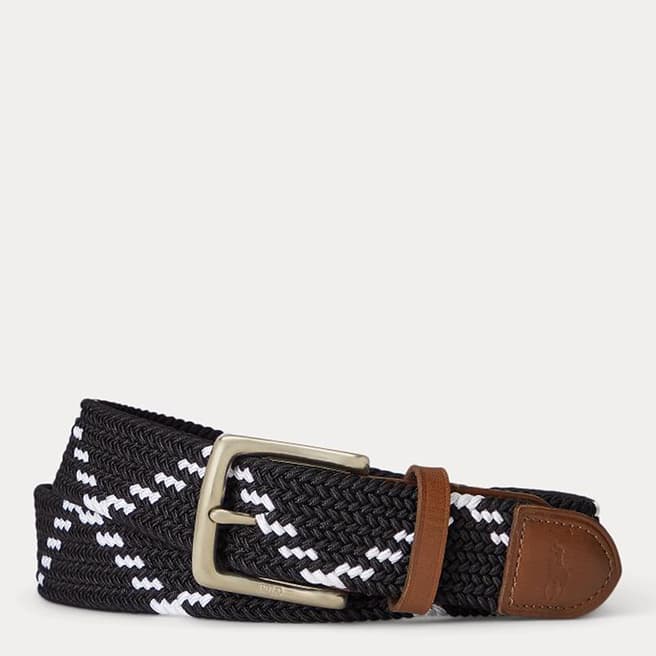 Polo Ralph Lauren Black/White Web Pin Buckle Belt