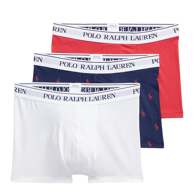 Polo Ralph Lauren Navy/White/Red 3 Pack Cotton Blend Stretch Boxers