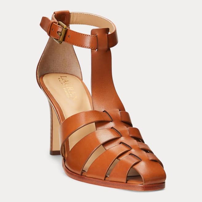 Lauren Ralph Lauren Brown Eliza Burnished Leather Heels