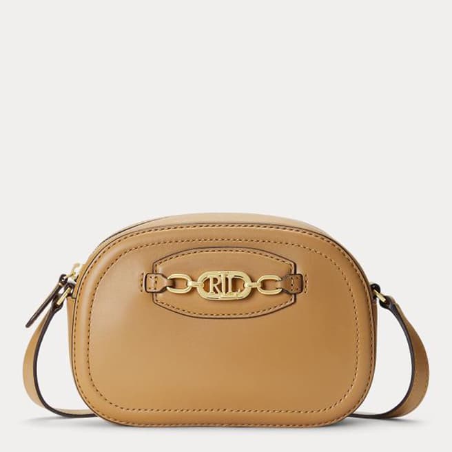 Lauren Ralph Lauren Camel Jordynn Leather Crossbody Bag