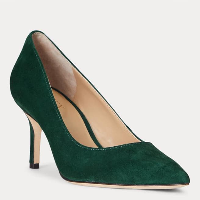 Lauren Ralph Lauren Green Lanette Suede Heels