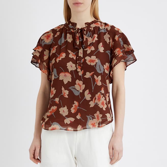 Lauren Ralph Lauren Floral Print Georgette Blouse