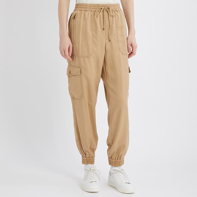 Lauren Ralph Lauren Tan Linen Blend Cargos