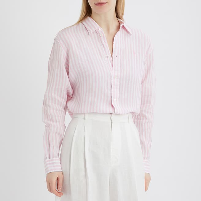 Polo Ralph Lauren Pink Striped Linen Shirt