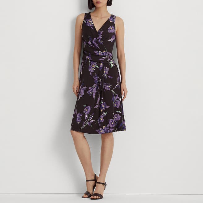 Lauren Ralph Lauren Dark Blue Wrap Floral Dress