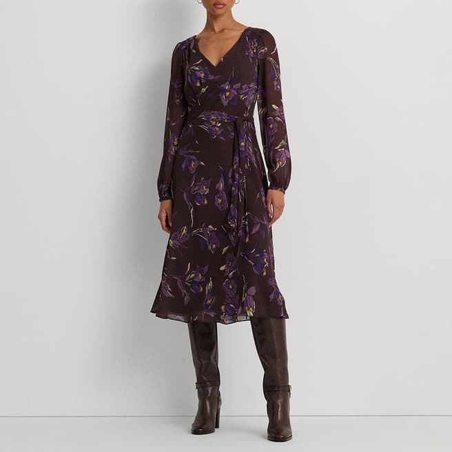 Lauren Ralph Lauren Floral Print Georgette Midi Dress