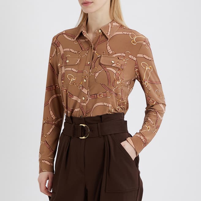 Lauren Ralph Lauren Camel Corwin Stretch Shirt