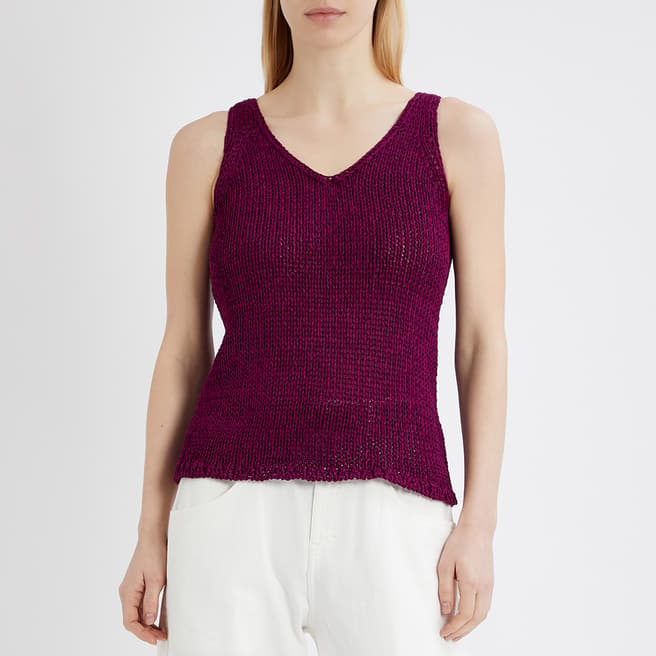 Lauren Ralph Lauren Purple Cotton Blend Tank Top