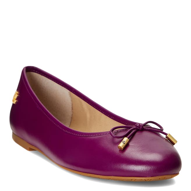 Lauren Ralph Lauren Purple Jayna Leather Ballerinas