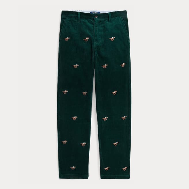 Polo Ralph Lauren Older Boy's Dark Green Bedford Printed Cotton Trousers