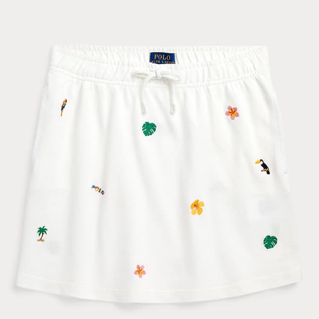 Polo Ralph Lauren Older Girl's White Embroidered Cotton Skirt