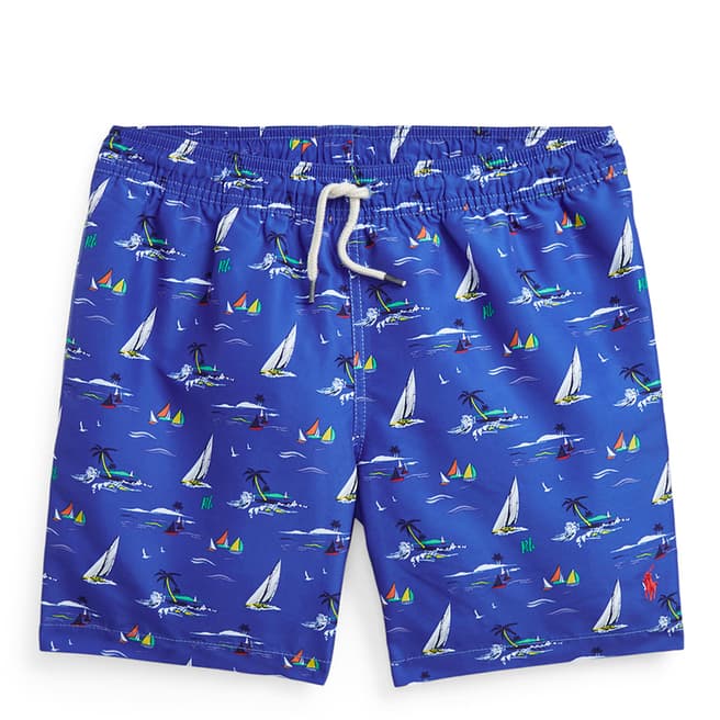 Polo Ralph Lauren Older Boy's Blue All Over Print Swimming Trunks