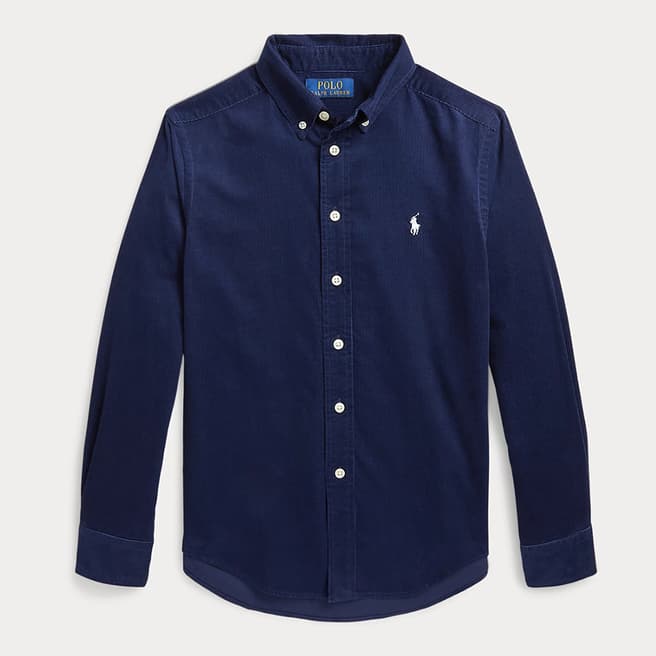 Polo Ralph Lauren Older Boy's Navy Finewale Cord Cotton Shirt