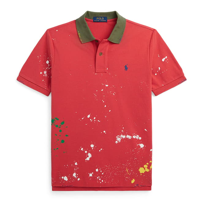 Polo Ralph Lauren Older Boy's Red Splatter Design Cotton Polo Shirt