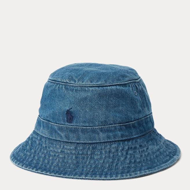 Polo Ralph Lauren Older Boy's Blue Denim Cotton Bucket Hat