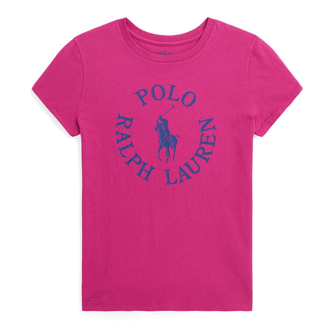 Polo Ralph Lauren Older Girl's Pink Circle Logo Cotton T-Shirt