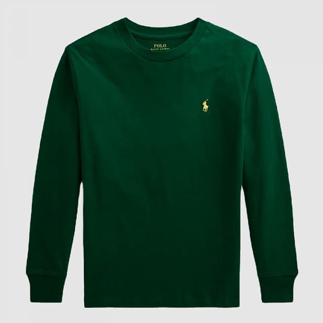 Polo Ralph Lauren Older Boy's Dark Green Cotton Jersey Top