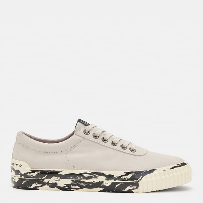 AllSaints White Knox Low Top Leather Trainers