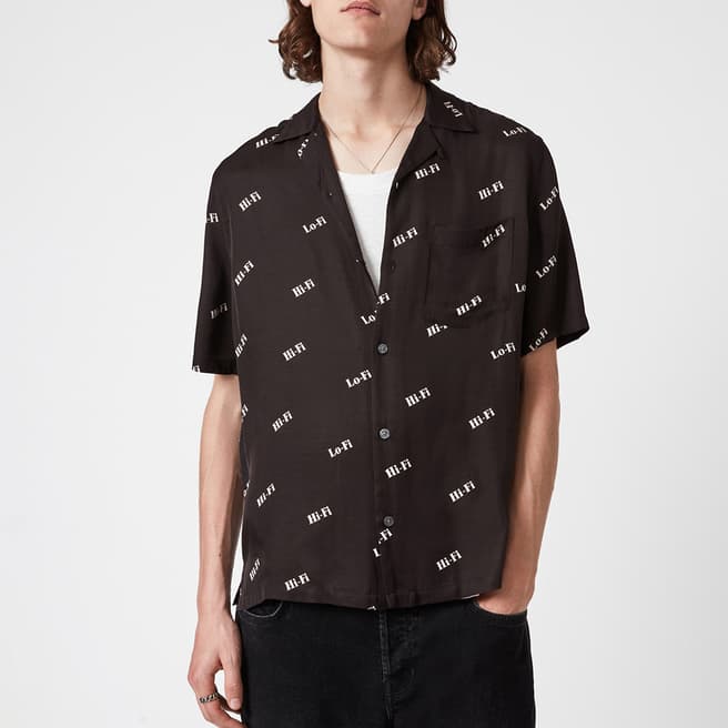 AllSaints Black Lo-Fi Short Sleeve Shirt