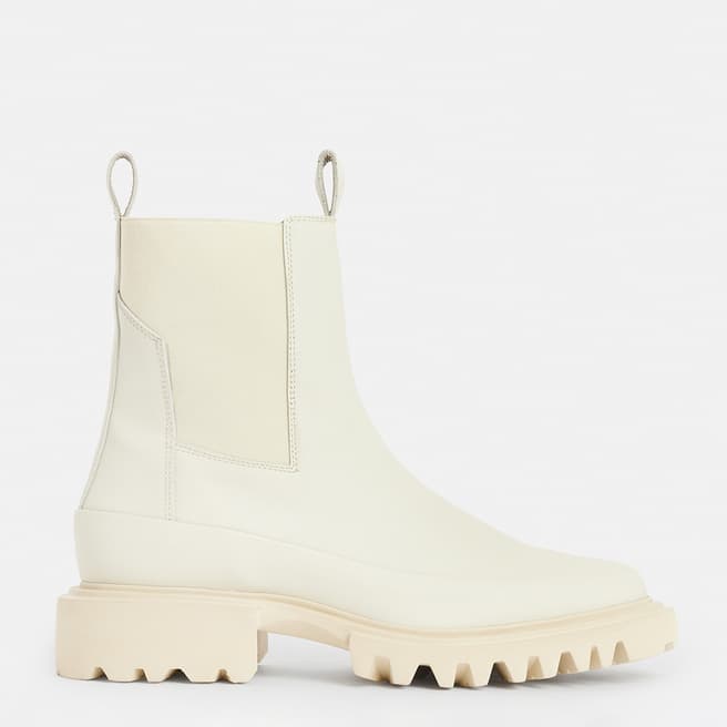 AllSaints Cream Harlee Leather Boots