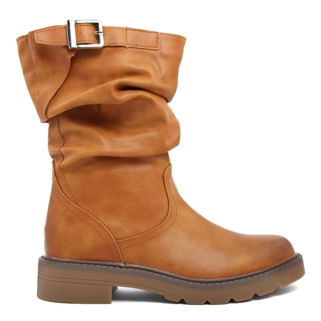 Fashion Attitude Tan Biker Ankle Boot