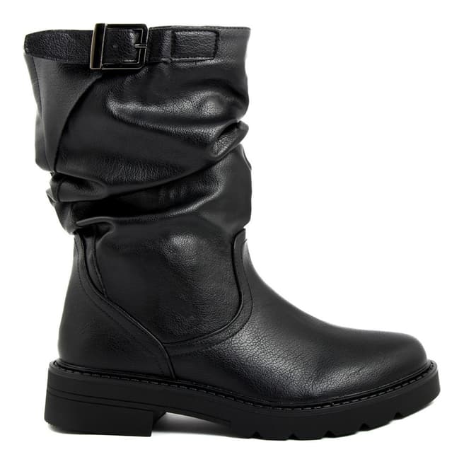 Fashion Attitude Black Biker Ankle Boot