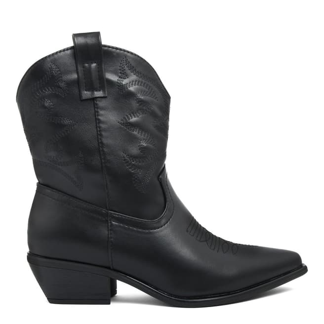 Fashion Attitude Black Western Ankle Boot