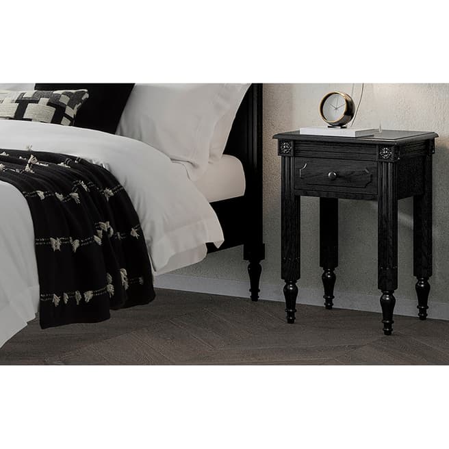 Feather & Black Casterton Bedside Table, Black