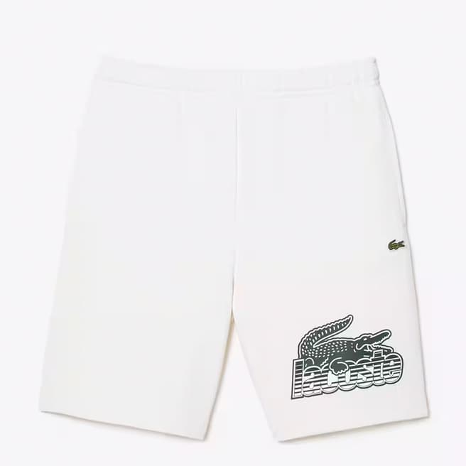 Lacoste Teen Boy's Cream Printed Cotton Joggers Shorts