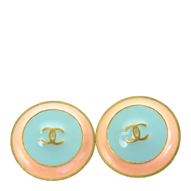 Vintage Chanel Blue Coco Mark Earring