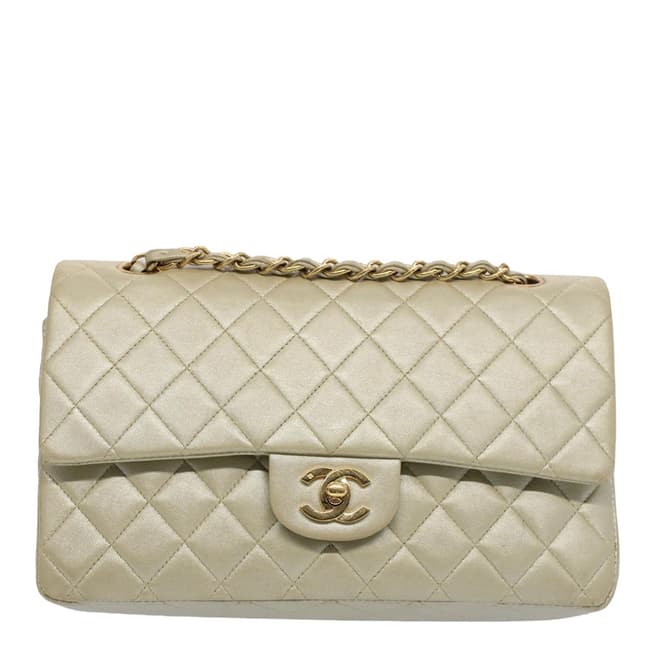 Vintage Chanel Beige Double Flap Shoulder Bag