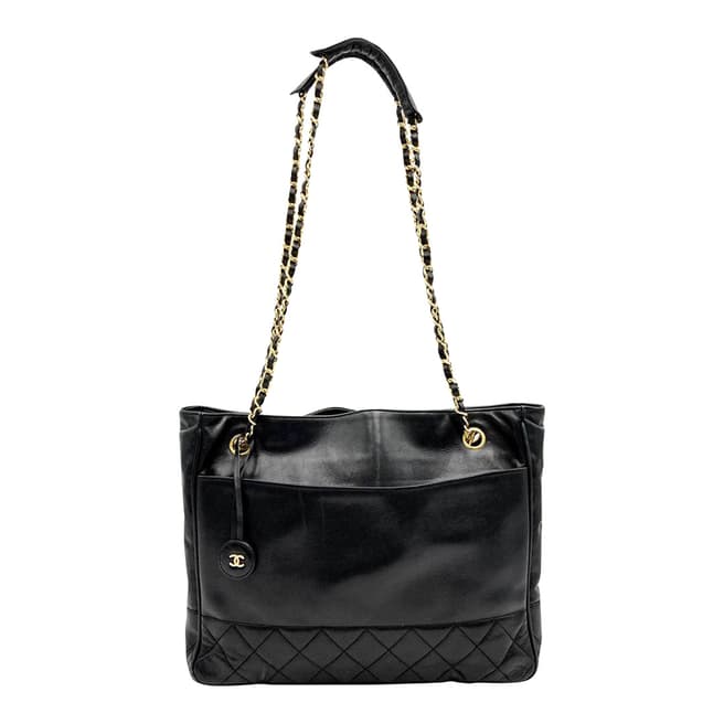 Vintage Chanel Black Shopping Shoulder Bag
