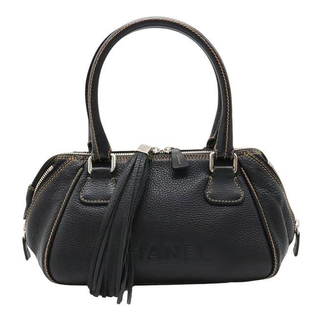 Vintage Chanel Black Fringe Shoulder Bag
