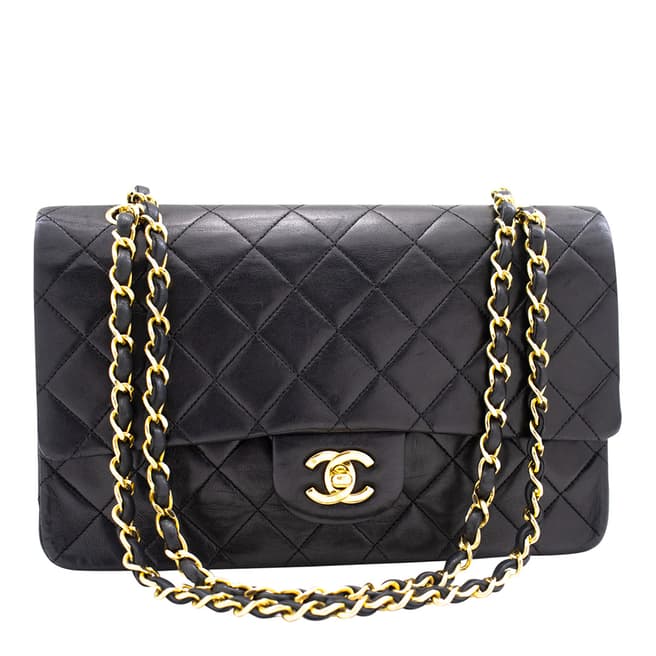 Vintage Chanel Black Double Flap Shoulder Bag
