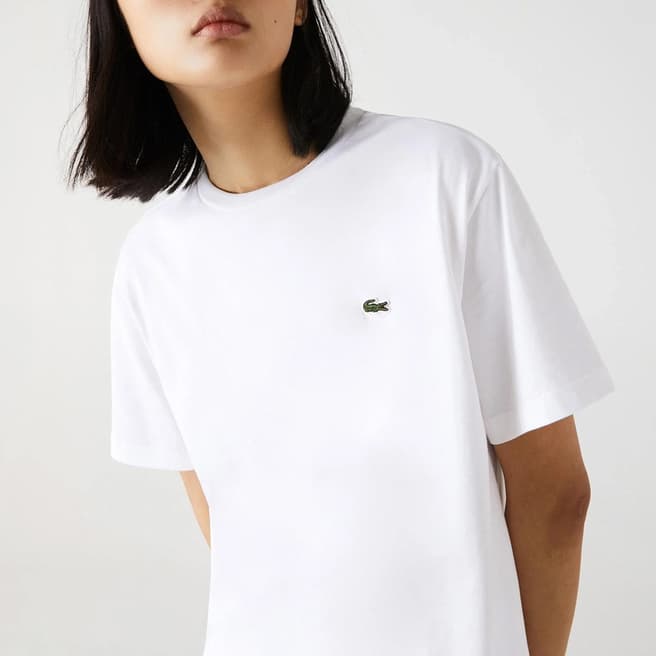 Lacoste White Cotton T-Shirt