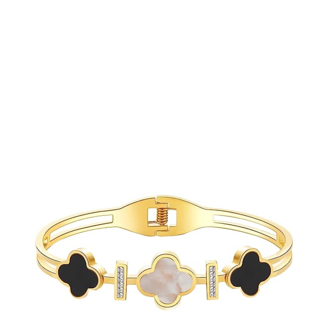 Chloe Collection by Liv Oliver 18K Gold Black & White Bangle