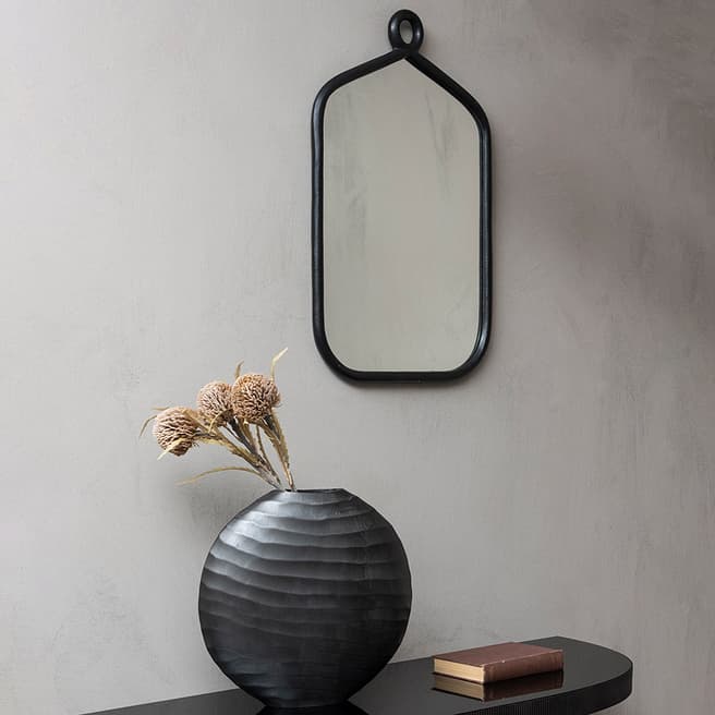 The Libra Company Leona Loop Top Square Wall Mirror, Rustic Aluminium