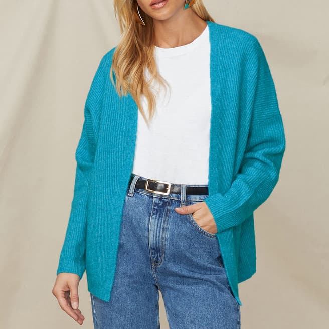 Ro & Zo Blue Edge To Edge Cardigan