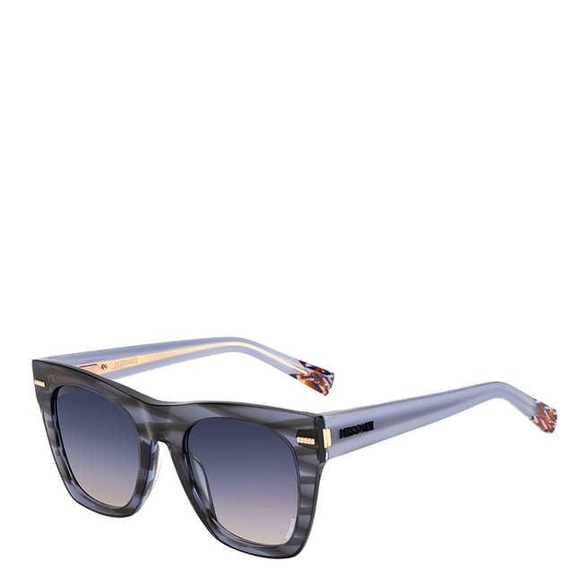 Missoni Grey Horn Blue Square Sunglasses