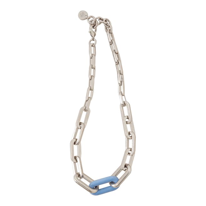 Mulberry Blue Chain Link Chunky Necklace