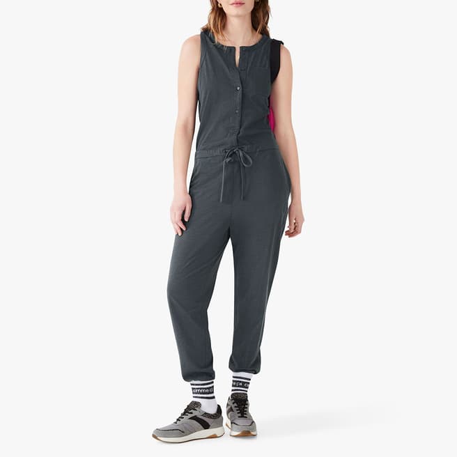 hush Charcoal Button Through Jersey Jumpsuit