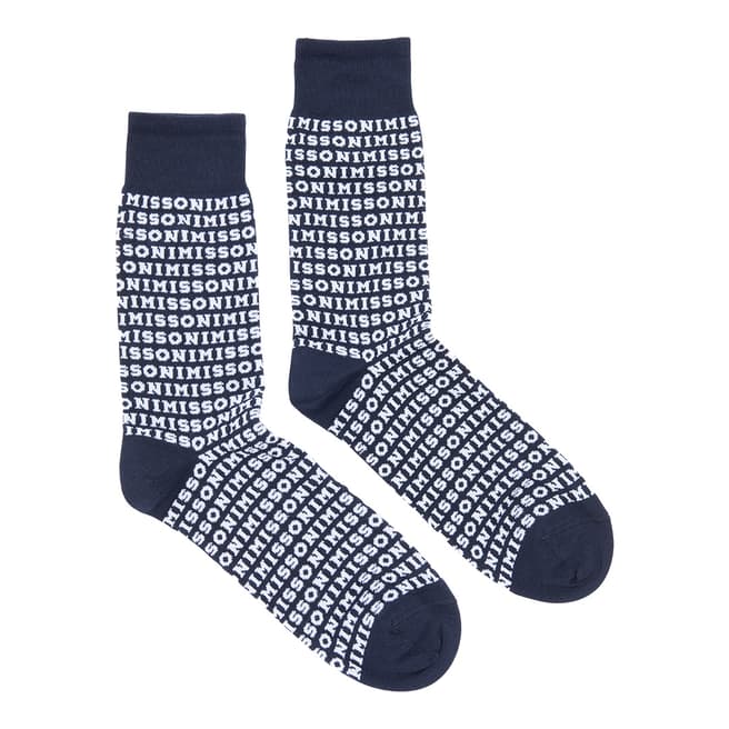 Missoni Navy Logo Sock