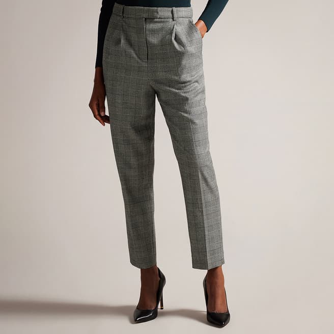 Ted Baker Black Check Jommial Wool Blend Trousers