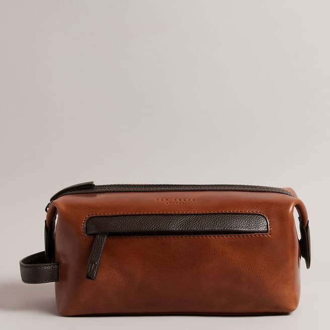 Ted Baker Tan Raylon Tan Waxy Leather Washbag