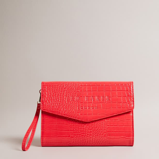 Ted Baker Coral Crocey Croc Detail Debossed Envelope