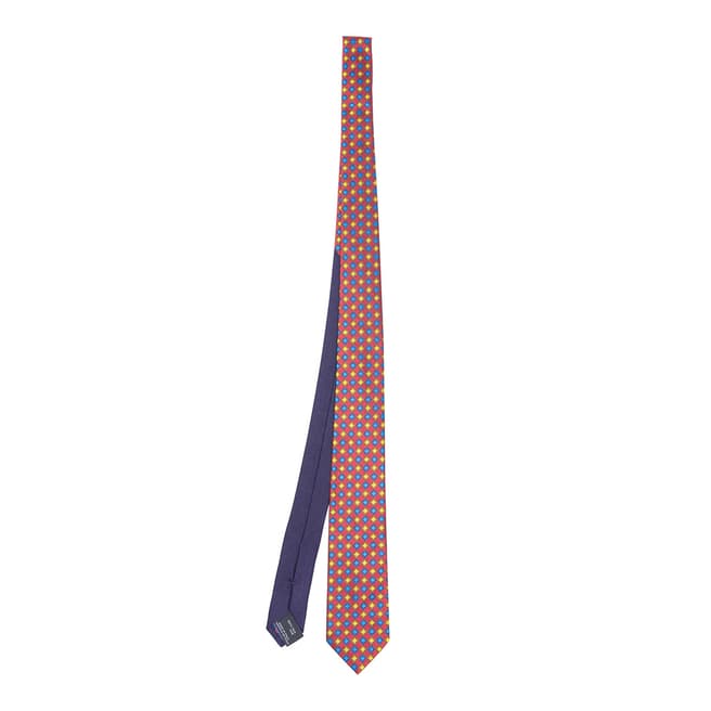 Missoni Red Diamond Print Woven Silk Tie