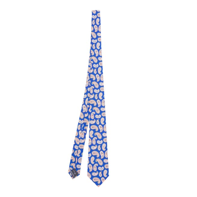 Missoni Blue Paisley Print Woven Silk Tie