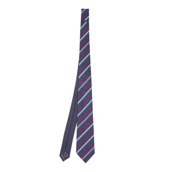 Missoni Purple Stripe Woven Silk Tie